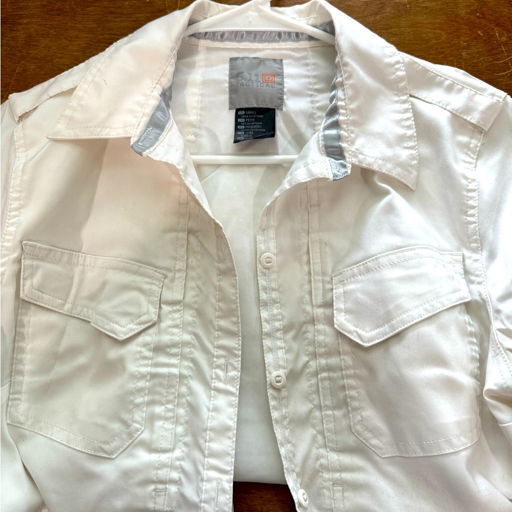 511 Tactical Womens White Taclite Long Sleeve Shirt Small Button Up 62377